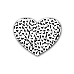 Heart Love Cats Kitten Kitty Rubber Coaster (heart)  by Simbadda