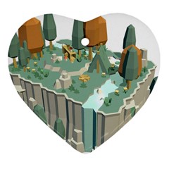 Camping Low Poly 3d Polygons Ornament (heart) by Simbadda