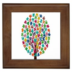 Tree Share Pieces Of The Puzzle Framed Tiles by Simbadda