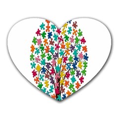 Tree Share Pieces Of The Puzzle Heart Mousepads by Simbadda