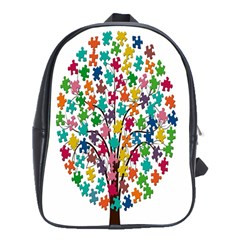 Tree Share Pieces Of The Puzzle School Bag (xl)