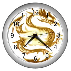 Dragon Animal Beast Creature Wall Clocks (silver) 