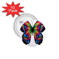 Abstract Animal Art Butterfly 1 75  Buttons (10 Pack)