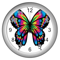 Abstract Animal Art Butterfly Wall Clocks (silver) 