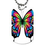 Abstract Animal Art Butterfly Dog Tag (Two Sides) Back