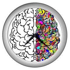 Brain Mind Anatomy Wall Clocks (silver) 