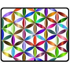 Flower Of Life Sacred Geometry Double Sided Fleece Blanket (medium)  by Simbadda