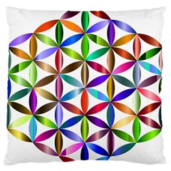 Flower Of Life Sacred Geometry Large Flano Cushion Case (one Side) by Simbadda