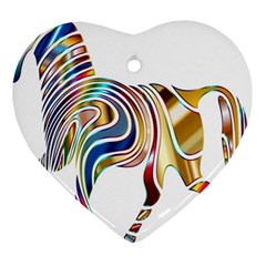 Horse Equine Psychedelic Abstract Ornament (Heart)