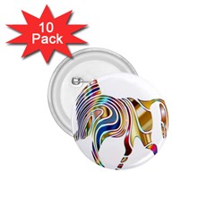 Horse Equine Psychedelic Abstract 1 75  Buttons (10 Pack)