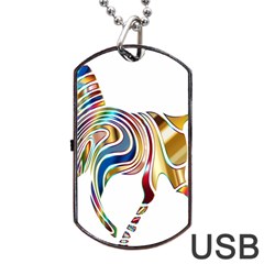 Horse Equine Psychedelic Abstract Dog Tag USB Flash (Two Sides)