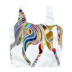 Horse Equine Psychedelic Abstract Full Print Recycle Bags (L) 