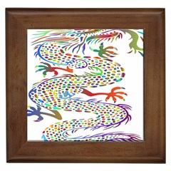 Dragon Asian Mythical Colorful Framed Tiles by Simbadda