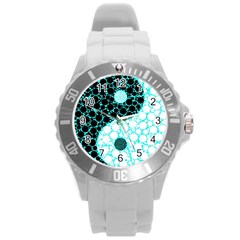 Yin Yang Eastern Asian Philosophy Round Plastic Sport Watch (l) by Simbadda