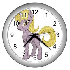 Unicorn Narwhal Mythical One Horned Wall Clocks (silver) 