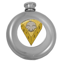 Cheese Rat Mouse Mice Food Cheesy Round Hip Flask (5 Oz)