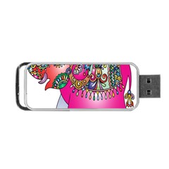 Elephant Pachyderm Animal Portable Usb Flash (two Sides) by Simbadda