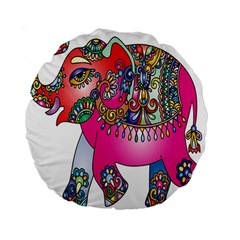 Elephant Pachyderm Animal Standard 15  Premium Flano Round Cushions by Simbadda