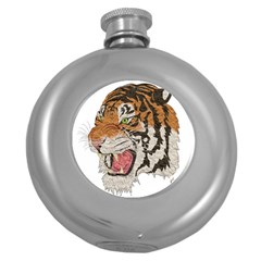 Tiger Tiger Png Lion Animal Round Hip Flask (5 Oz)