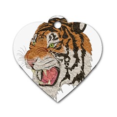 Tiger Tiger Png Lion Animal Dog Tag Heart (one Side) by Simbadda