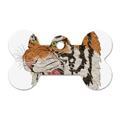 Tiger Tiger Png Lion Animal Dog Tag Bone (two Sides) by Simbadda