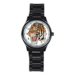 Tiger Tiger Png Lion Animal Stainless Steel Round Watch by Simbadda