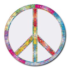 Flourish Decorative Peace Sign Round Mousepads