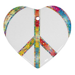 Flourish Decorative Peace Sign Ornament (heart) by Simbadda