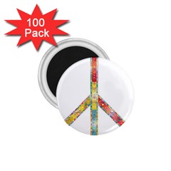 Flourish Decorative Peace Sign 1.75  Magnets (100 pack) 