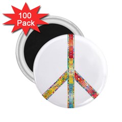 Flourish Decorative Peace Sign 2.25  Magnets (100 pack) 