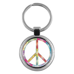 Flourish Decorative Peace Sign Key Chains (round)  by Simbadda