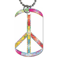 Flourish Decorative Peace Sign Dog Tag (Two Sides)