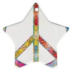 Flourish Decorative Peace Sign Star Ornament (Two Sides)