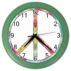 Flourish Decorative Peace Sign Color Wall Clocks