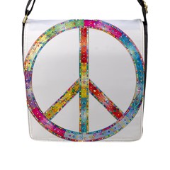 Flourish Decorative Peace Sign Flap Messenger Bag (L) 