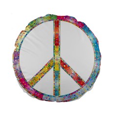 Flourish Decorative Peace Sign Standard 15  Premium Flano Round Cushions by Simbadda