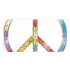 Flourish Decorative Peace Sign Satin Shawl