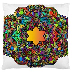 Mandala Floral Flower Abstract Large Cushion Case (one Side) by Simbadda