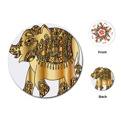 Gold Elephant Pachyderm Playing Cards (round)  by Simbadda