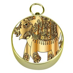 Gold Elephant Pachyderm Gold Compasses by Simbadda