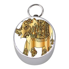 Gold Elephant Pachyderm Mini Silver Compasses by Simbadda