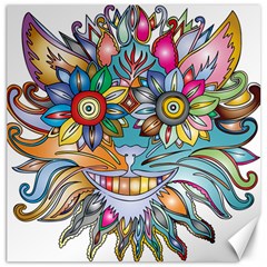 Anthropomorphic Flower Floral Plant Canvas 12  X 12   by Simbadda