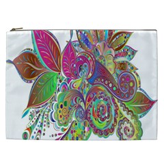 Floral Flowers Ornamental Cosmetic Bag (xxl) 