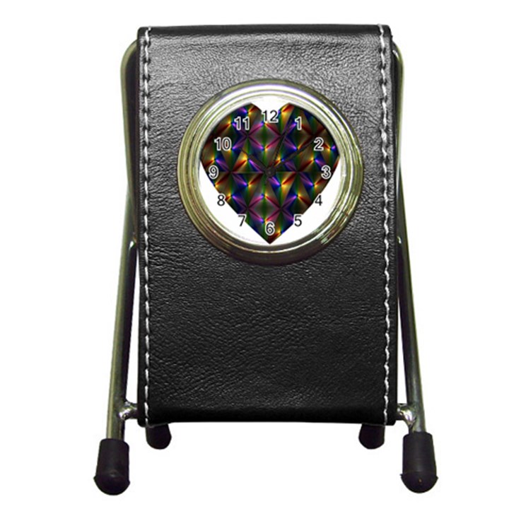 Heart Love Passion Abstract Art Pen Holder Desk Clocks