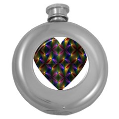Heart Love Passion Abstract Art Round Hip Flask (5 Oz)