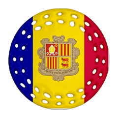 National Flag Of Andorra  Round Filigree Ornament (two Sides) by abbeyz71