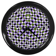 Hypnotic Geometric Pattern Wall Clocks (black) by dflcprints