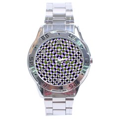 Hypnotic Geometric Pattern Stainless Steel Analogue Watch by dflcprints