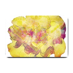Yellow Rose Small Doormat  by aumaraspiritart