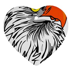 Animal Bird Cartoon Comic Eagle Heart Ornament (two Sides) by Simbadda